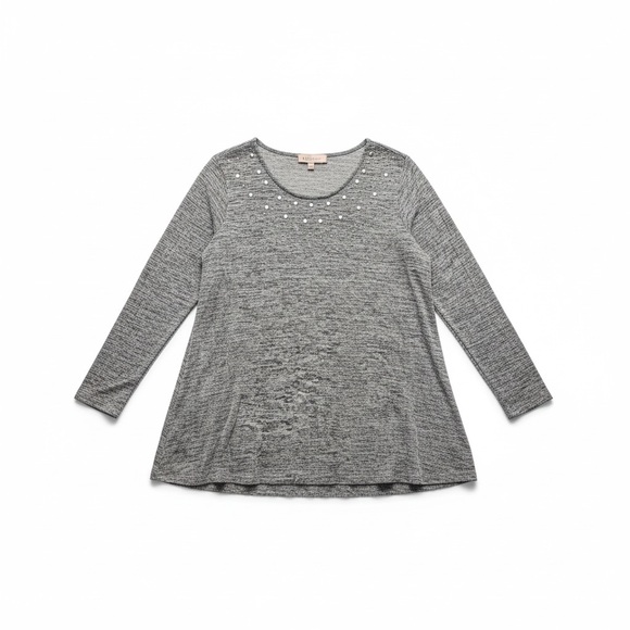 Philosophy Tops - Philosophy Women’s Embellished Gray Long Sleeve Tunic size XL